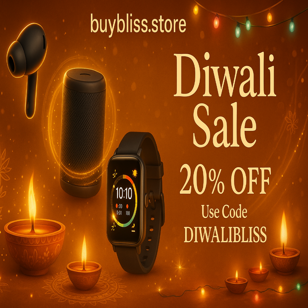 ALL product will left side and add some golden light product and write Diwali Sell 20%off use code "DIWALIBLISS" and top store name buybliss.store