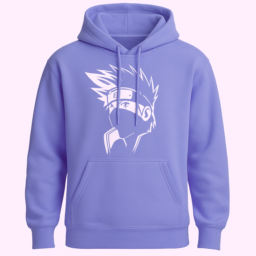 Anime Printed Fleece Hooded Pullover Sweatshirt