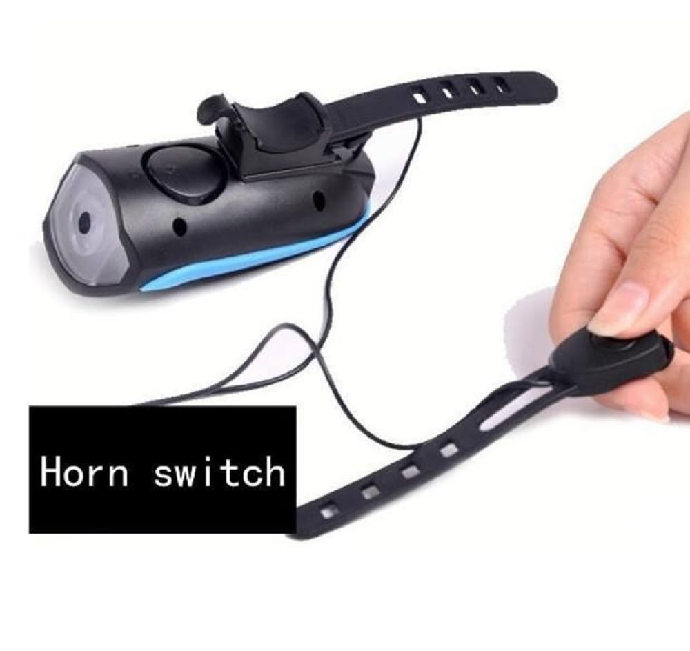 BLACKBELL 2-in-1 USB Rechargeable Bicycle/Bike Horn LED Front Light (3 modes) (Black, Blue)