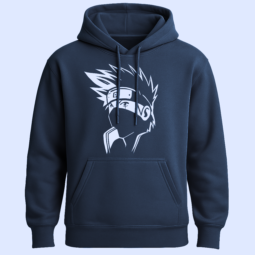 Anime Printed Fleece Hooded Pullover Sweatshirt