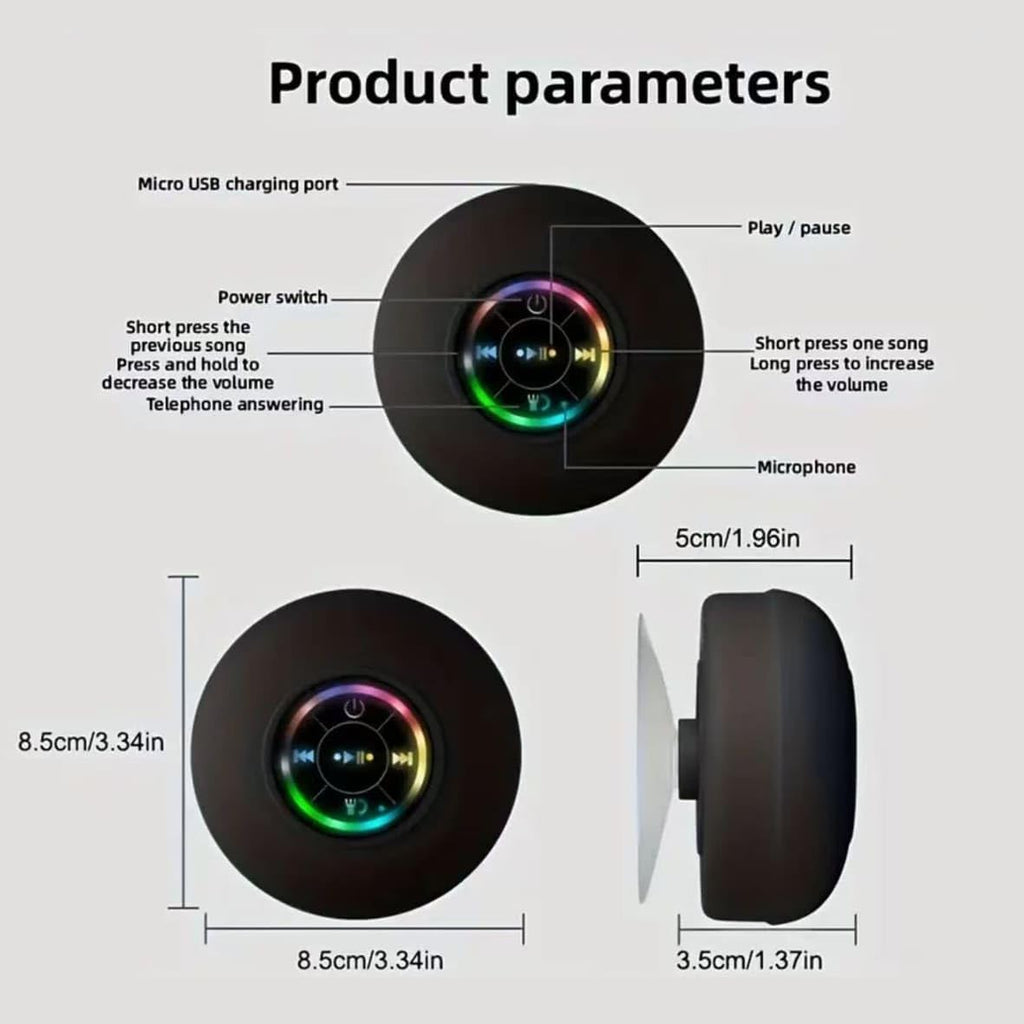 Large Suction Cup Waterproof Bluetooth Speaker