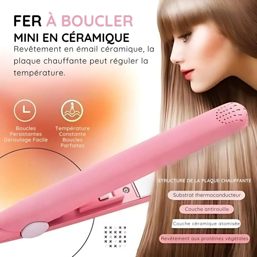 2-in-1 Mini Hair Straightener & Curler