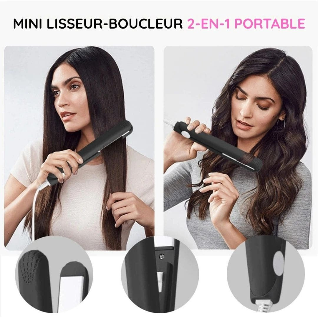 2-in-1 Mini Hair Straightener & Curler