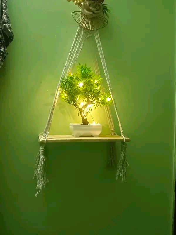 Artificial Bonsai Plant with Cork Light For Home Office Decoration